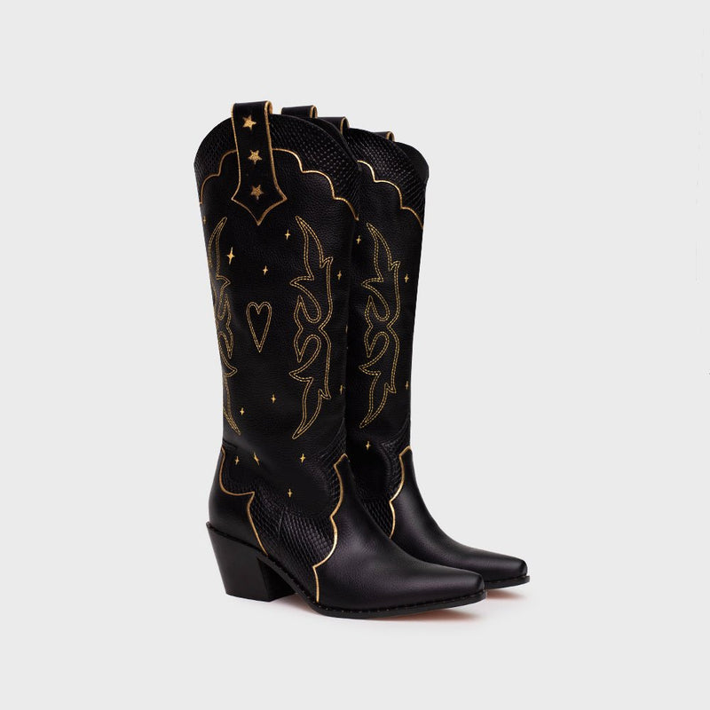 BOTA LUCKY SPARKLES NEGRO - Imagen 2