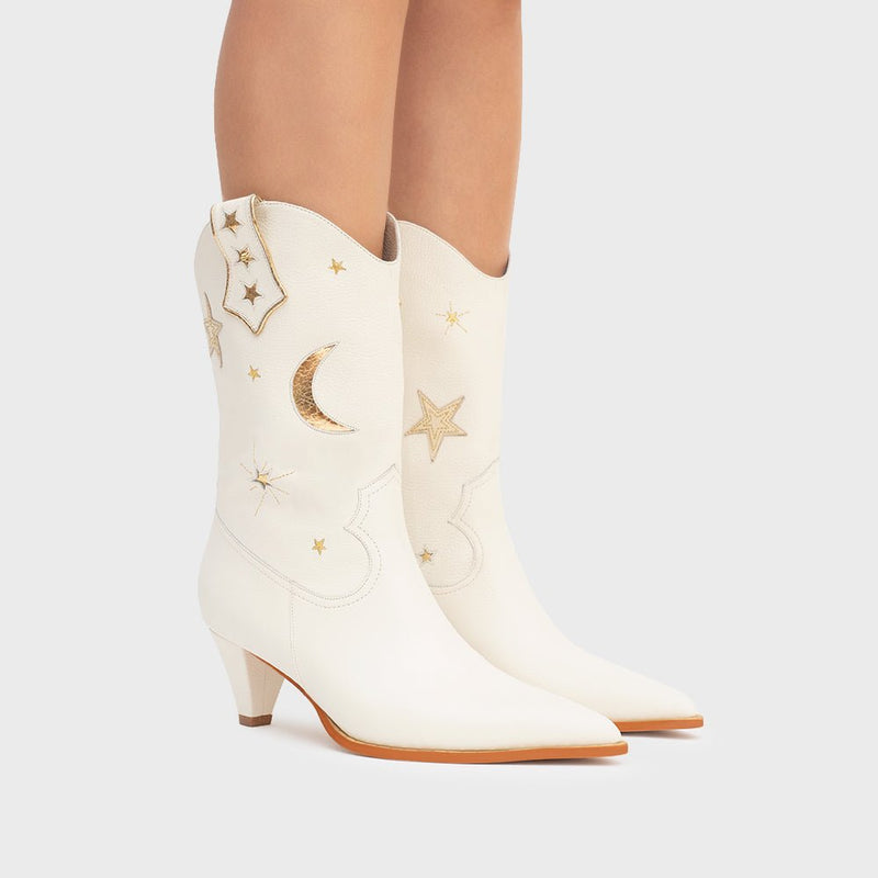 BOTA MEDIA MIDNIGHT COWGIRL HUESO - Imagen 2
