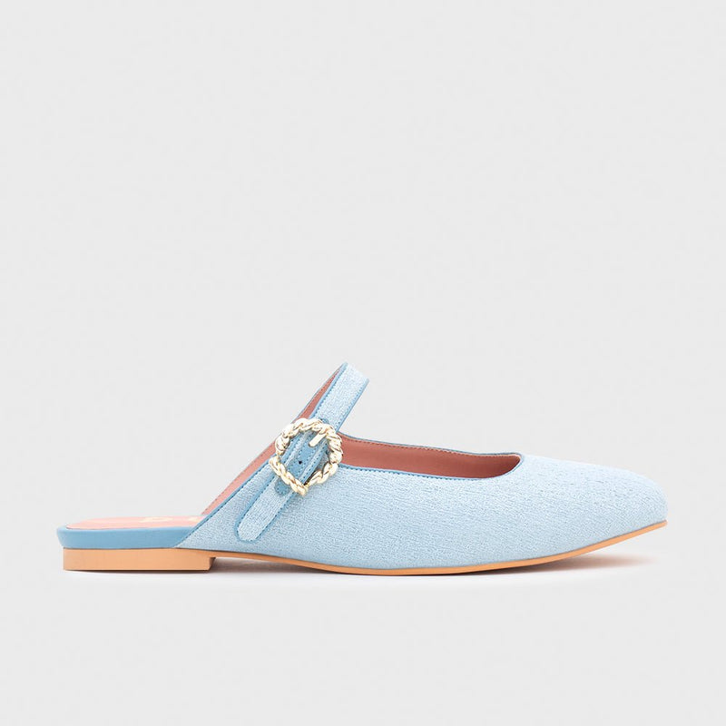 KENZA MULE FLAT CELESTE