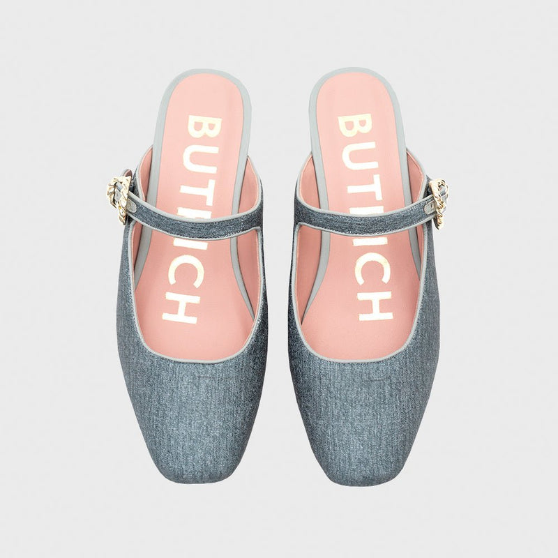 KENZA MULE FLAT GRIS - Imagen 3