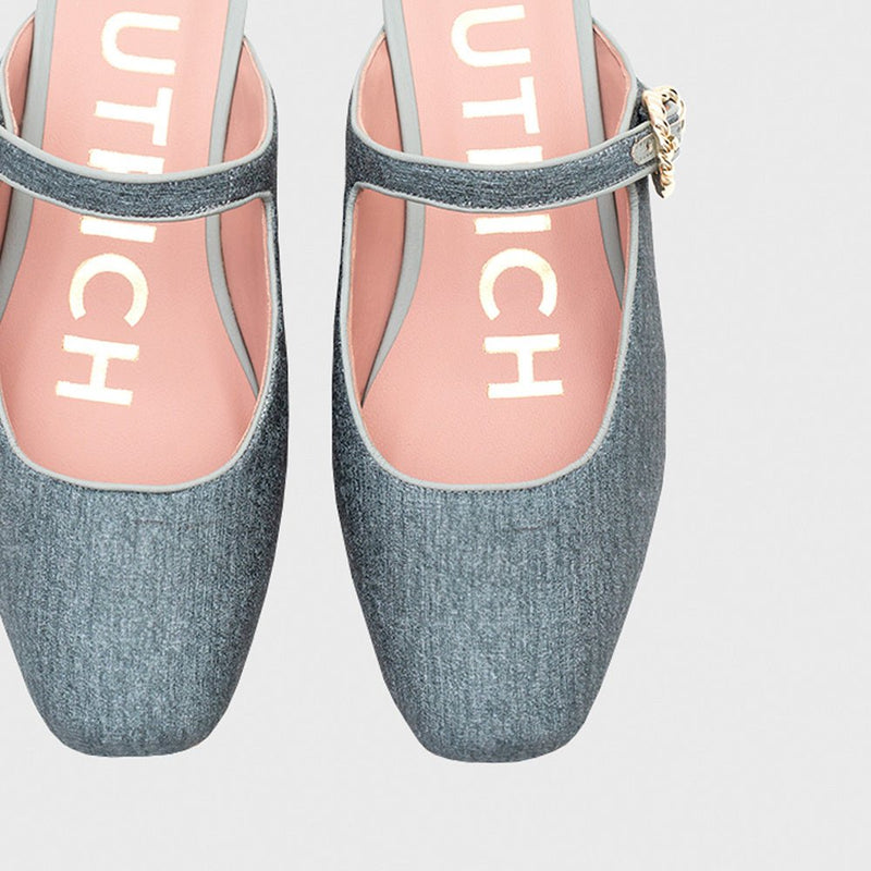 KENZA MULE FLAT GRIS - Imagen 5