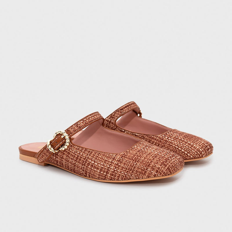 KENZA MULE FLAT OCRE - Imagen 4