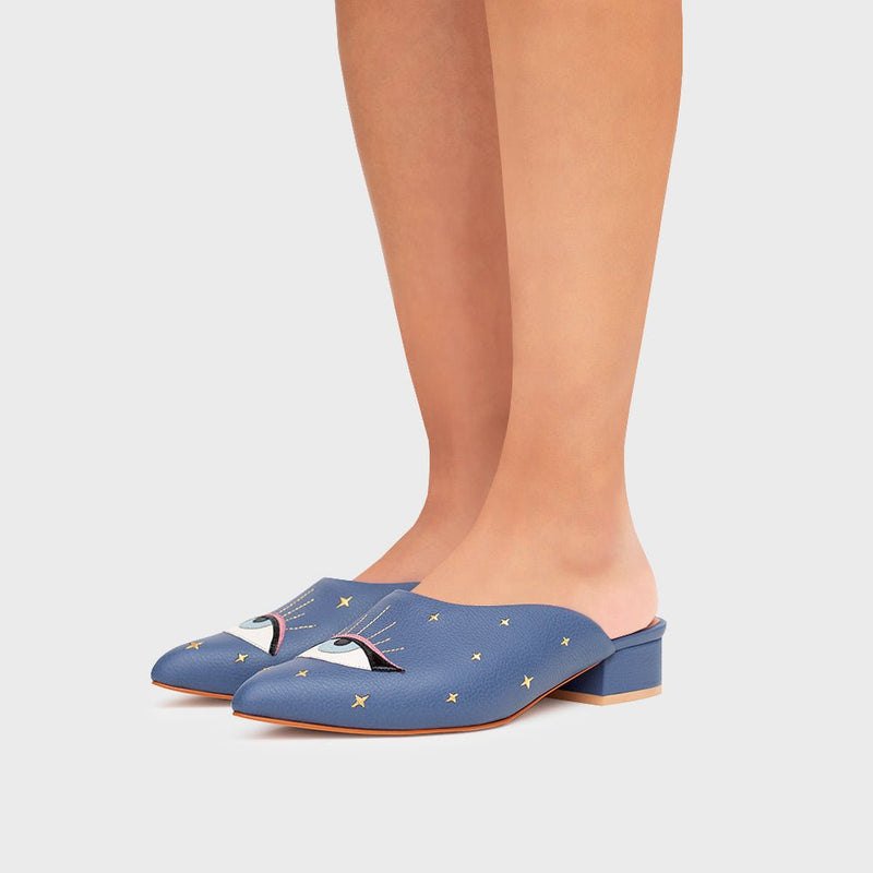 LUCKY EYE MULE FLAT AZUL - Imagen 2