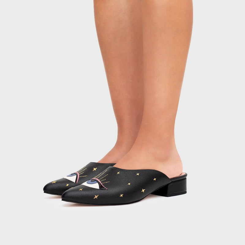 LUCKY EYE MULE FLAT NEGRO - Imagen 2
