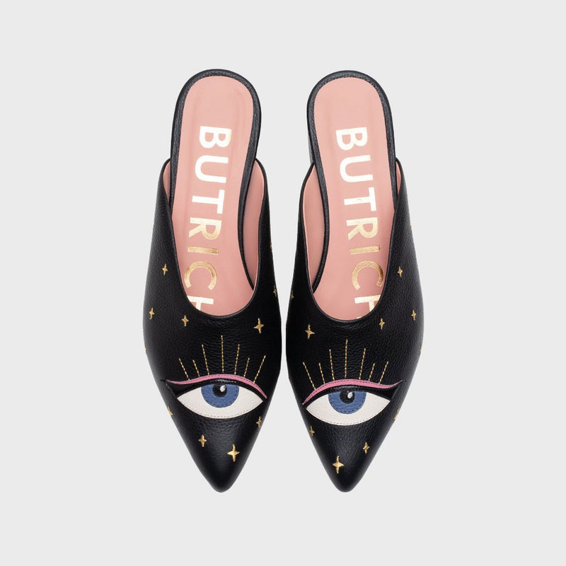LUCKY EYE MULE FLAT NEGRO