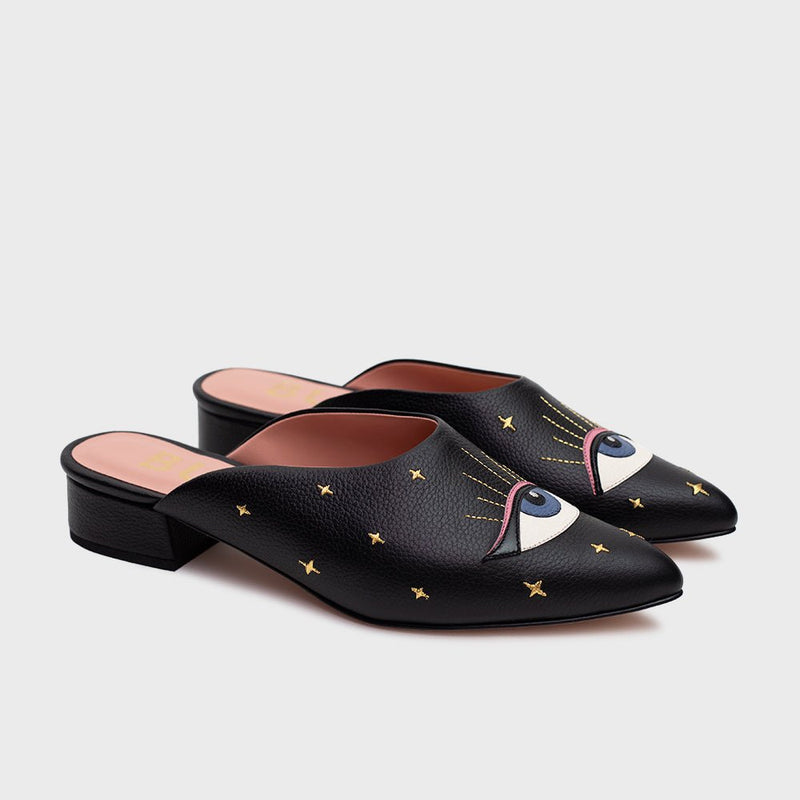 LUCKY EYE MULE FLAT NEGRO - Imagen 4