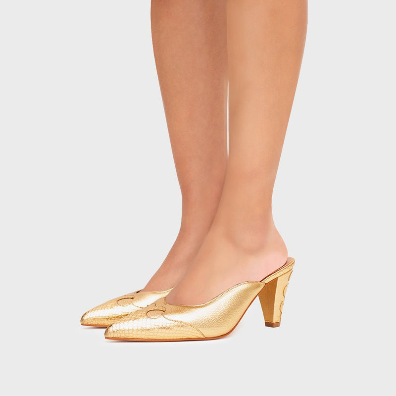LUCKY MULE PUMP ORO - Imagen 2