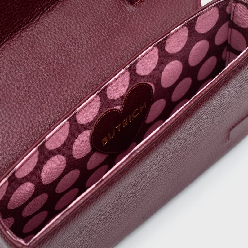 NAILA BEADED BOW BAG BORGOÑA - Imagen 6