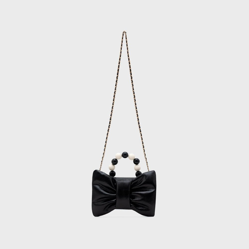 NAILA BEADED BOW BAG NEGRO - Imagen 4