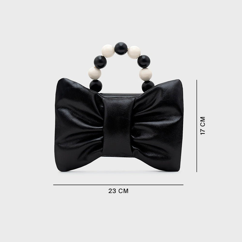 NAILA BEADED BOW BAG NEGRO - Imagen 5