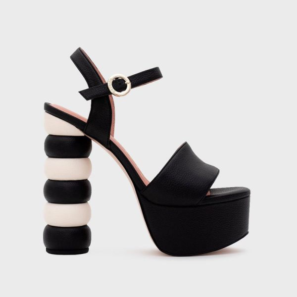 NICOLETTA PLATAFORMA HUESO NEGRO