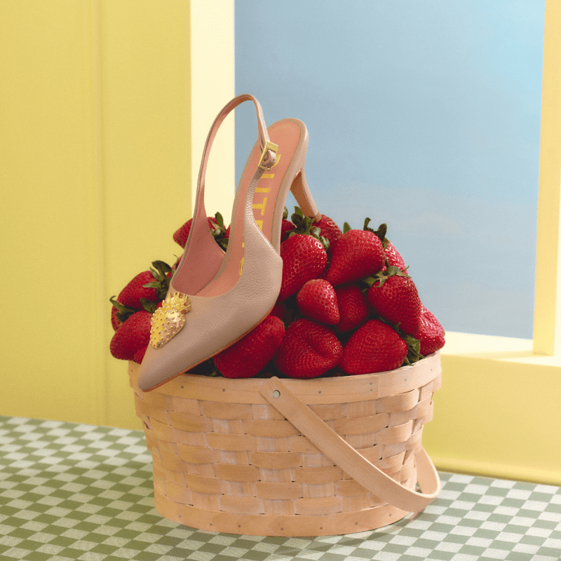 STRAWBERRY PUMP SLINGBACK CAFÉ - Imagen 2